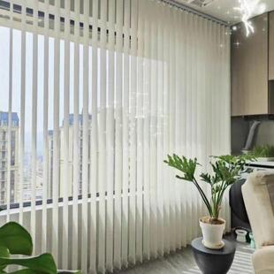 办公室窗帘卧室半遮光垂帘窗帘定制百叶窗竖版 百叶窗透光不透人帘