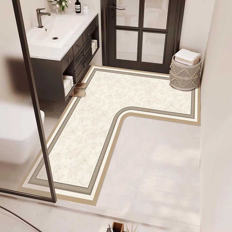 7字型浴室专用地垫L型拐角卫生间吸水防滑脚垫耐脏厕所硅藻泥地毯