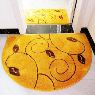 家用金黄色树叶地垫门垫卧室门口进门地毯浴室半圆形防滑脚垫机洗