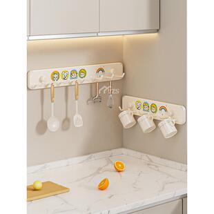 厨房免打孔挂钩不锈钢升级吸盘壁挂式多功能锅铲铲子排钩菜板排钩