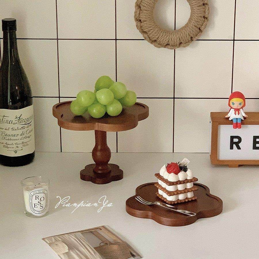 覆古花边木质托 托盘高脚实木盘蜡烛香薰饰品置物盘水果零食甜点,餐饮具,餐用托盘,淘宝优惠券,粉丝福利购,淘宝优惠卷