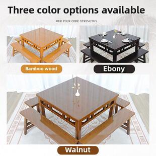 采仙购产品中国实木八家74543，老式古董餐桌，农村庭中桌国方桌