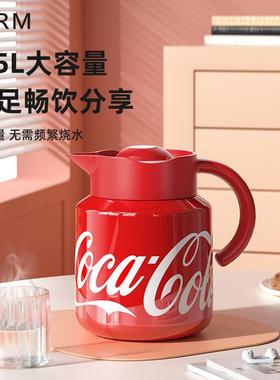 GER大M容量年保温壶3新礼物红色家用恒温水壶16不锈钢保温杯暖壶