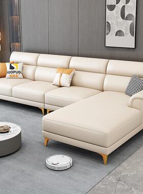 代全真皮沙发客厅SPD-86432层025新款现简约意式轻头牛皮贵妃沙发