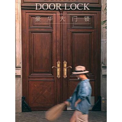 德开卡波双门锁金双色双开国门锁欧洲简单开门入口加大门锁