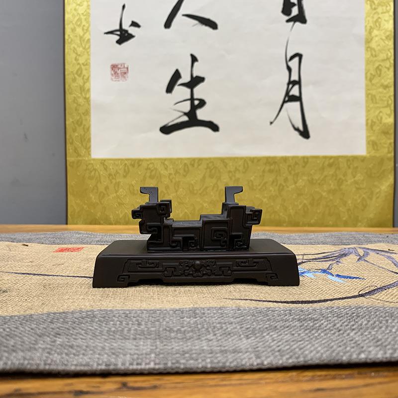 龙纹术鼎底 座摆件托托树架脂摆放托CKC 托盘艺创意通用彷实木石