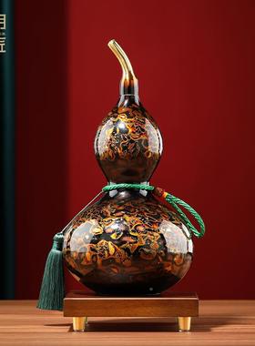 大室明铜匠福禄吉祥葫摆芦件客厅招财办公酒柜饰品乔迁新居FLJX-0