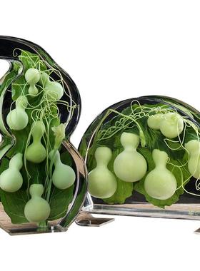 天件然葫芦LBQ摆创意饰品家居博古架摆设保鲜葫芦礼手艺工品平安