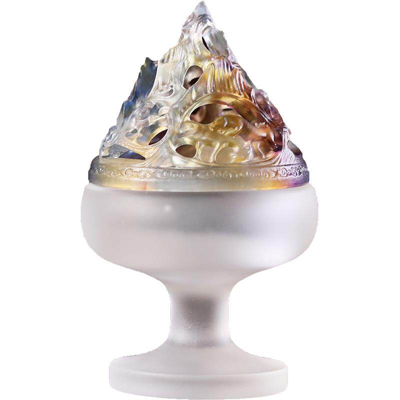 天五色琉璃山然香薰炉五彩琉璃古盘香炉仿香篆炉室内熏香打香篆香