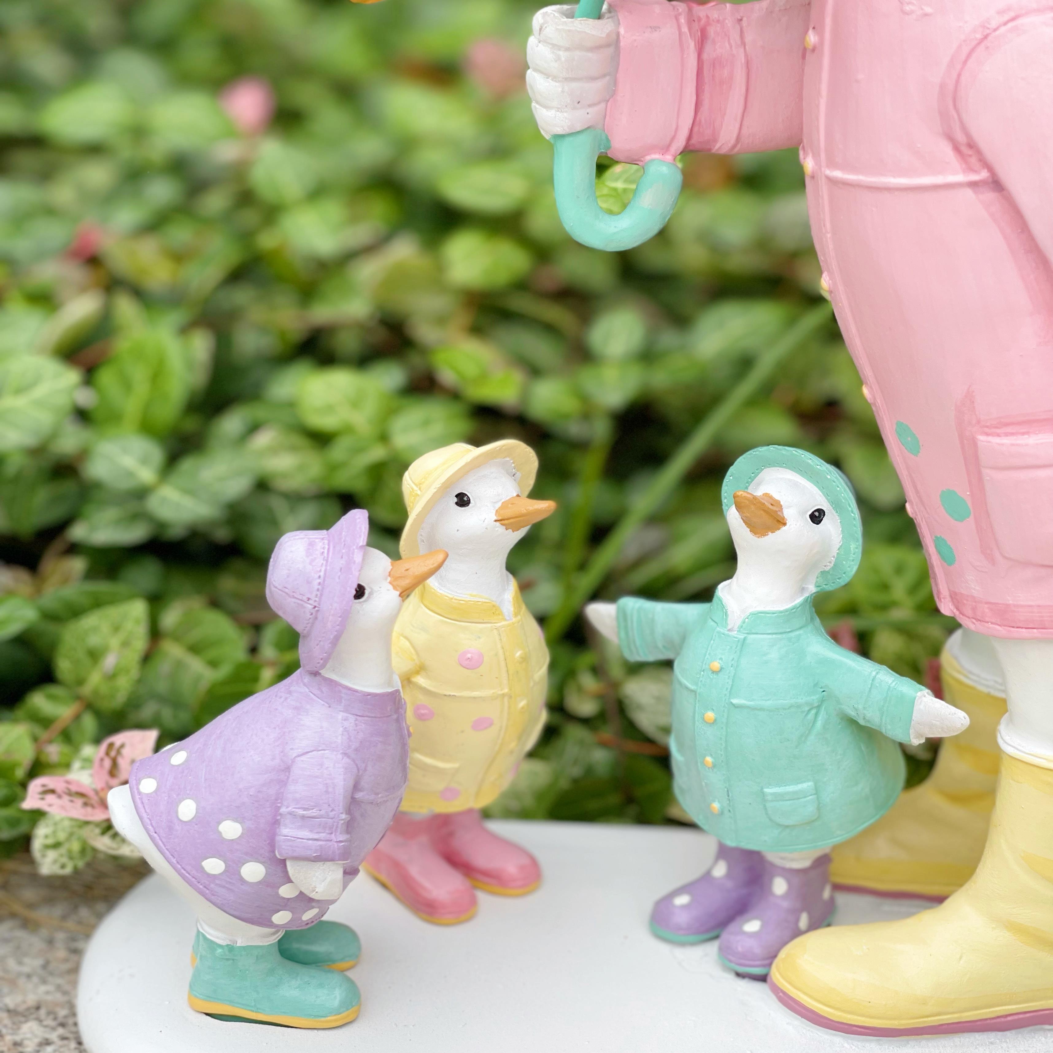 欧脂式创意庭院阳OOL台品园艺装饰工艺礼物家居摆设树仿真小鸭子