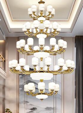 2厅02新款覆式楼别墅大5客吊灯新中式楼中楼挑高lfcx跃层中空五层