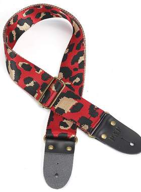 赞声PP吉他背带2023年新款吉他带子 黑色真皮 Guitar strap