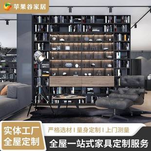 高冷淡分客厅书柜欧式创意实木书柜书架家用简易书柜书桌组合柜