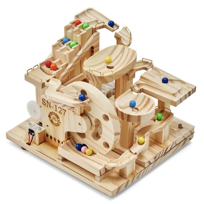 DIY手工益智拼装高难度电动木质机械滚珠积木U男女孩玩具礼物,玩具/童车/益智/积木/模型,逻辑/思维训练玩具,淘宝优惠券,粉丝福利购,淘宝优惠卷