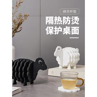 日本创意硅胶杯垫家用防滑隔热垫子ins风餐桌垫轻奢风耐高温锅垫