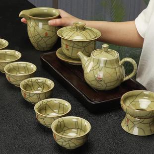 家用轻奢客厅办公室会客功夫茶具高档商务礼品 王武青瓷茶具套装
