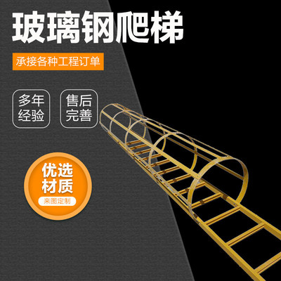 玻璃钢护笼爬梯绝缘耐腐蚀爬梯护栏防腐楼梯平台防护栏