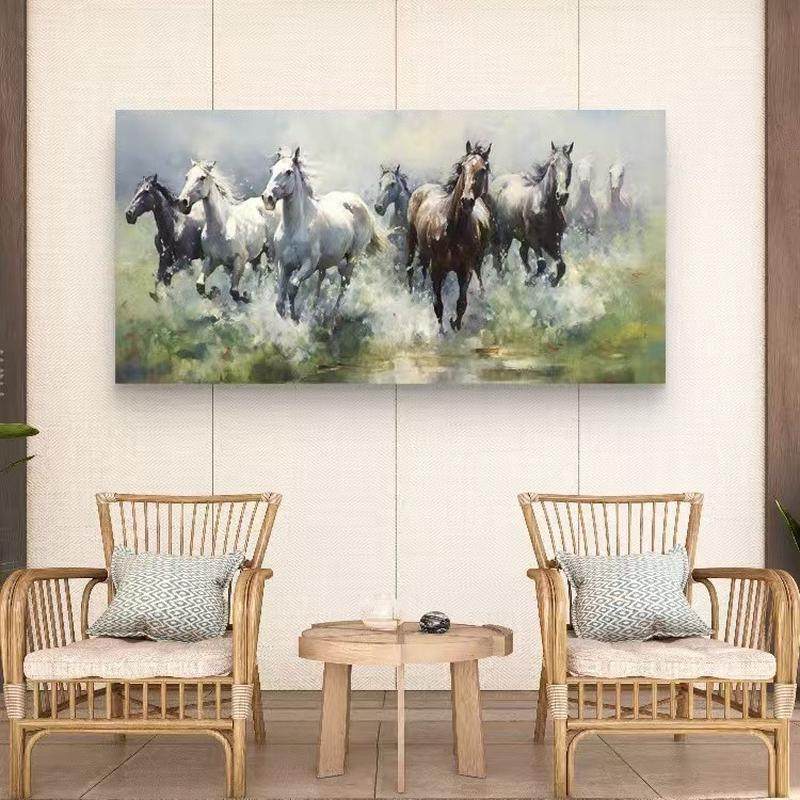 星辰定制客厅挂画 画轻奢高级感走廊过道挂画 画马到成功玄关装饰