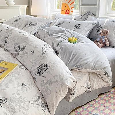 四季款全棉四件套纯棉床单被套床笠款宿舍上下铺三件套床上用品