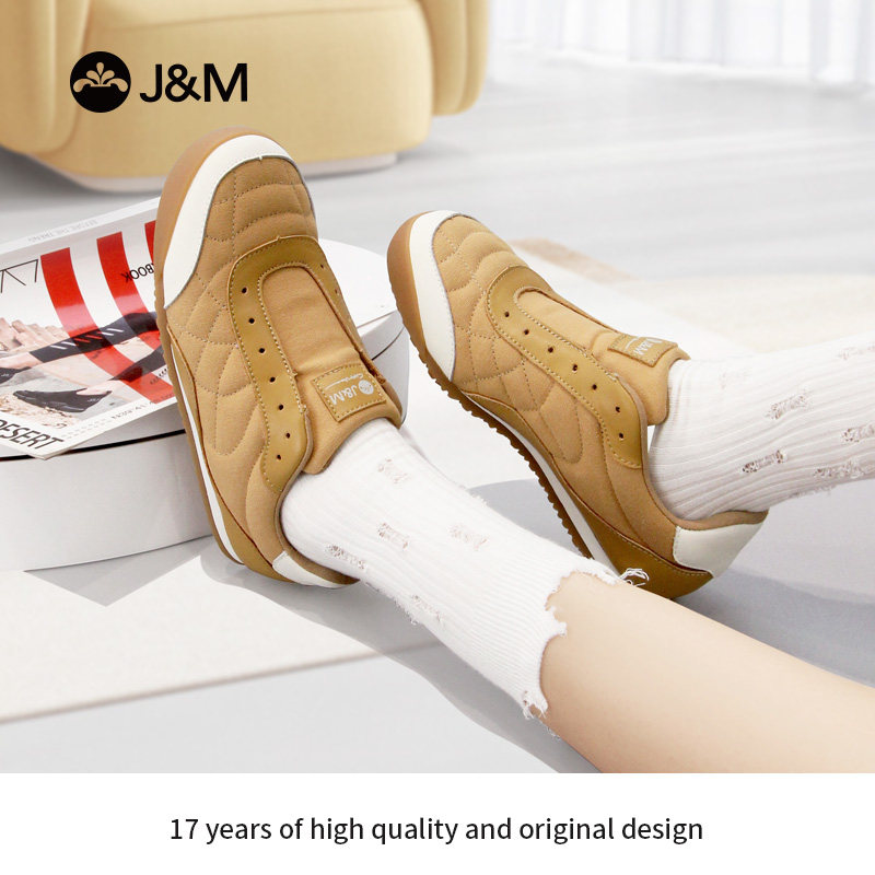 J&M/快乐玛丽秋季新款简约菱格懒人老钱风必备女鞋73125W