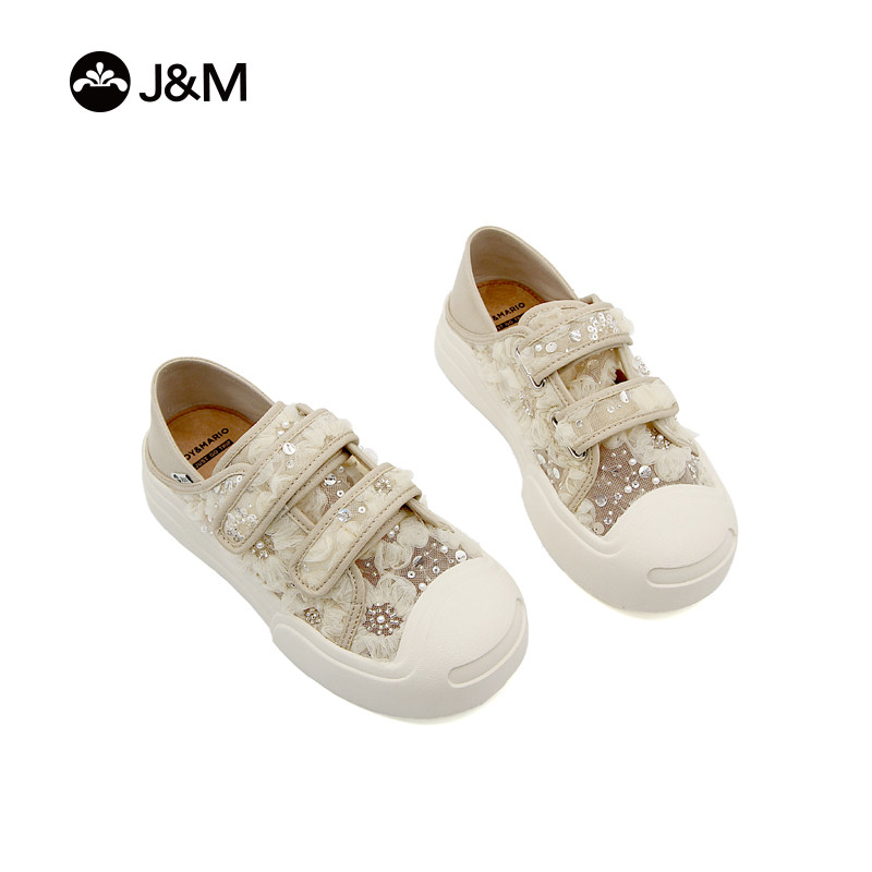 J&M/快乐玛丽鞋子蕾丝镂空运动休闲春季春夏小众厚底低帮鞋65363W