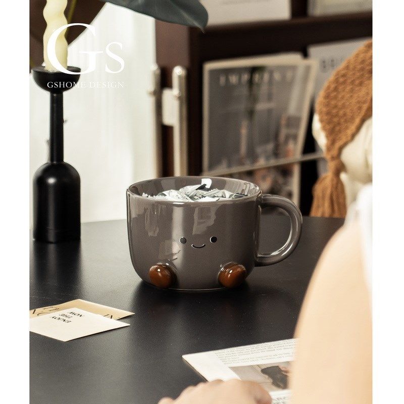 可爱奶茶陶瓷桌面回家q小摆件钥匙收纳盒治愈工艺品玄关置物架轻,家居饰品,桌面摆件,淘宝优惠券,粉丝福利购,淘宝优惠卷