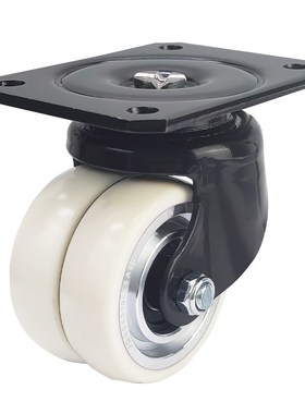万向无痕轮WH05310白色双轮3寸聚氨酯agv驱动拖车.承重叉车轮