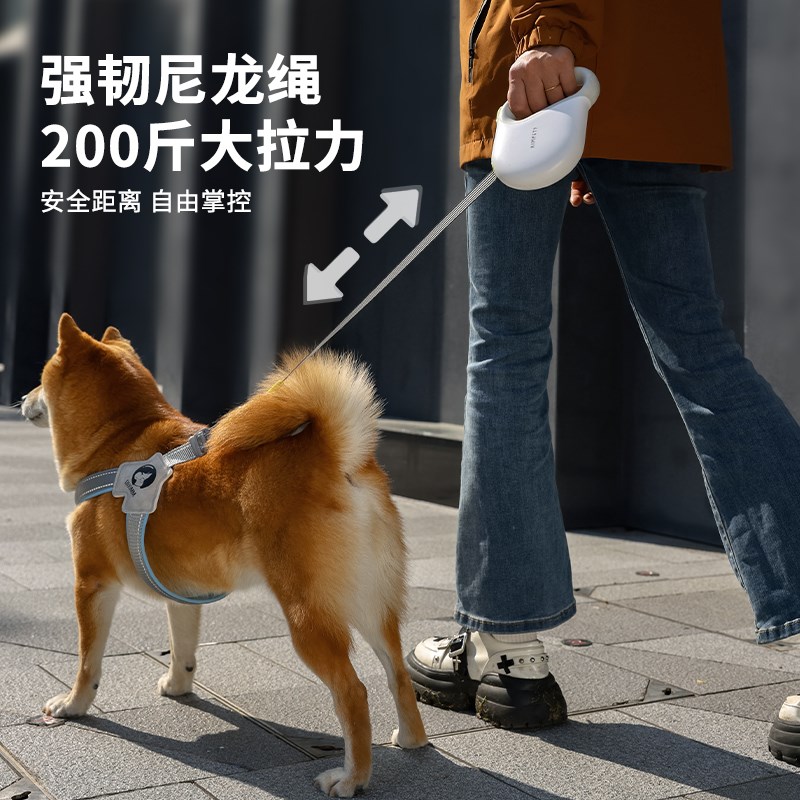スタシ狗狗牵引绳自动可伸缩遛狗绳子防挣脱中型小型犬狗链泰