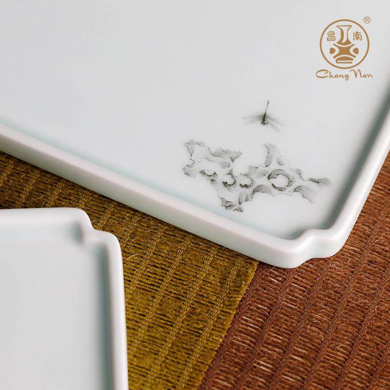 昌影瓷茶盘正方形小02.06.01茶托 托泡家用小茶台青托 托盘景德镇,餐饮具,茶盘,淘宝优惠券,粉丝福利购,淘宝优惠卷