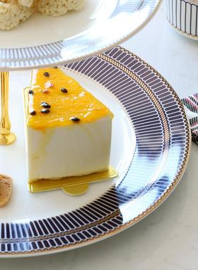 欧式三层点心盘骨托瓷水果盘糕多层糕蛋点盘客厅创DXP-001意糖果