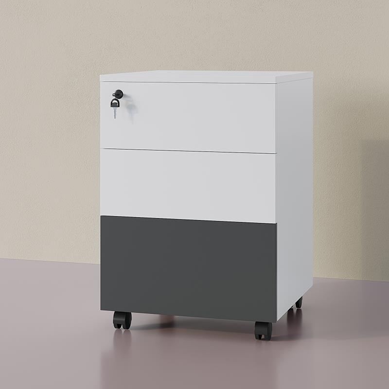 典桌下件文件柜移动柜办公桌比落地文物柜储矮柜办公室收纳柜三抽