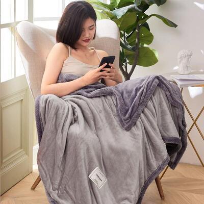 KCF20220小毛毯被办公子室午睡子沙发空调盖毯加厚法珊瑚绒单人兰