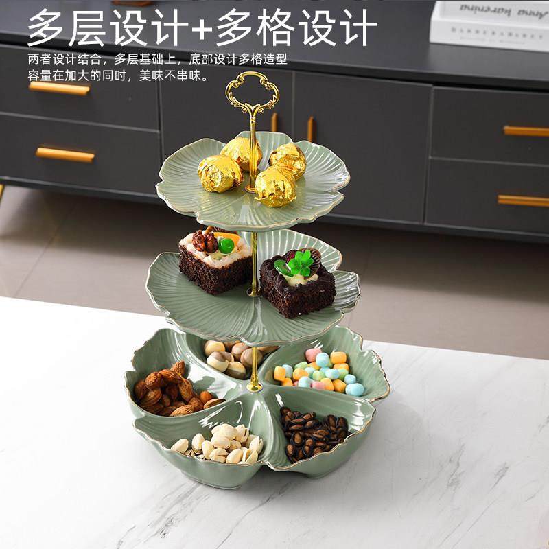 JJ472122轻奢创2水果盘客厅家用零食盘多层果盘多点心格盘意205新,餐饮具,果盆/果盘/果篮,淘宝优惠券,粉丝福利购,淘宝优惠卷