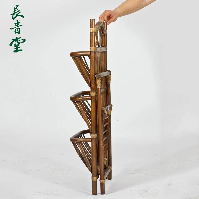 长青纳堂藤编书报架简易sbj12藤架子物架杂收置架创意落地报纸报