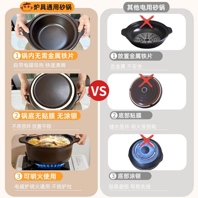 磁炉砂锅瓦斯炉通用凹家面专电用可用热用熬药煎药砂咕RZD咕无需