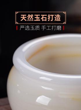 石诚记高客厅摆艺件聚宝盆工天然玉石品档前台装饰品VNK创意开业