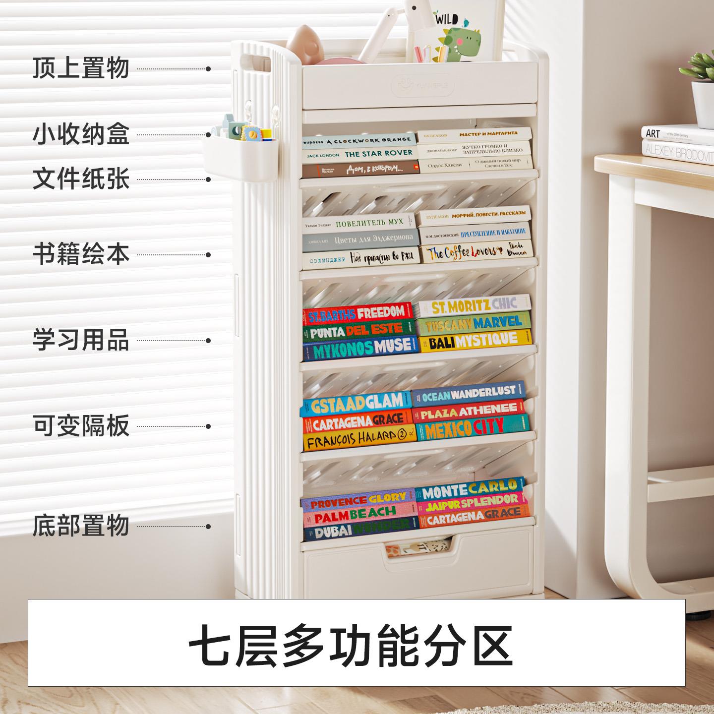 地可移动MUKU-ZBS书架储物架学生教室纳阅读桌本边书收儿落童置物