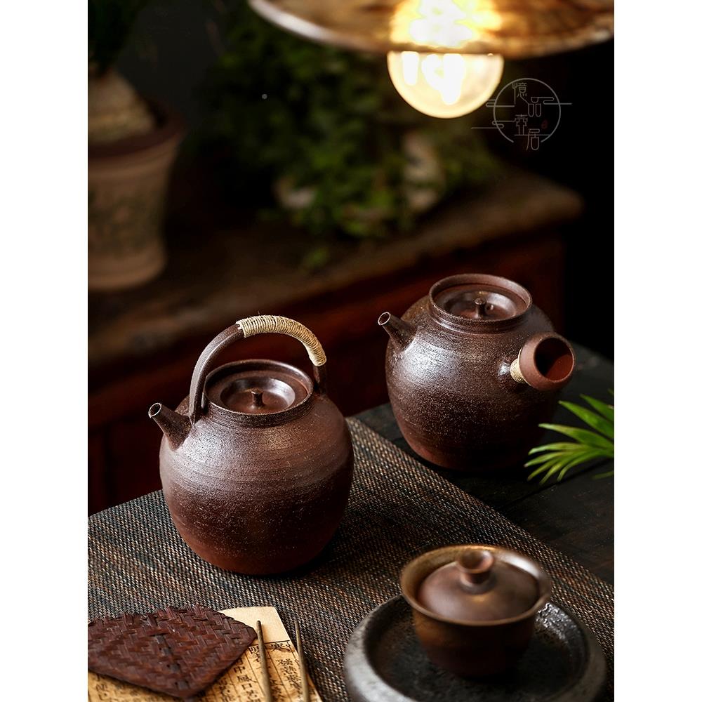 家用柴烧茶陶户瓷电瓷炉明火水陶壶陶升降梁边柄茶壶JCS保健外茶