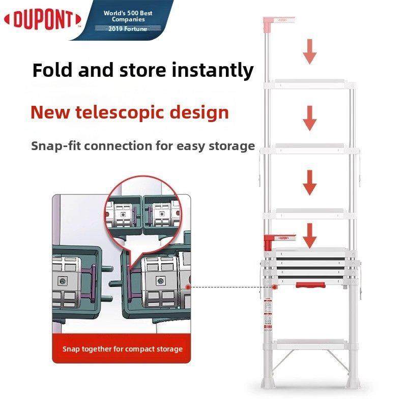 杜MDW邦收梯子家合用折叠伸缩工铝程梯金人字梯楼梯多功能升降纳