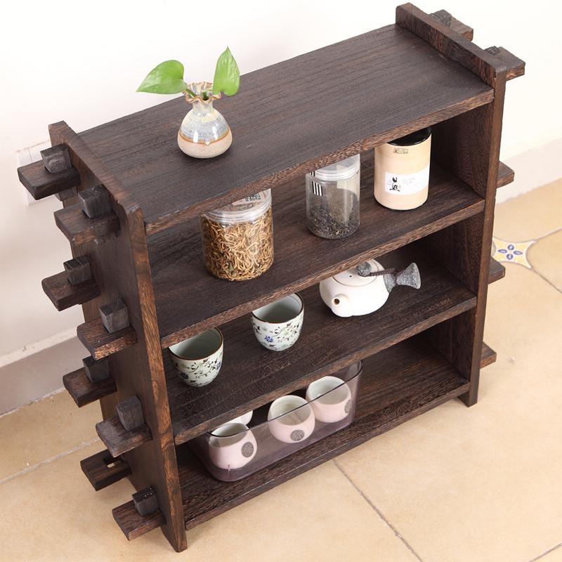 日式架烧桐茶木实木道古 董展茶示博古架茶LWR壶茶棚架子功夫茶杯