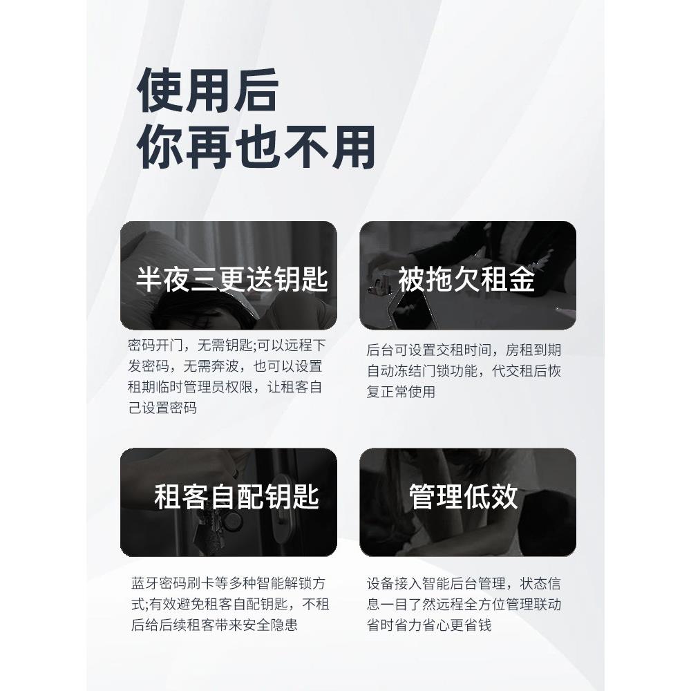 公寓码锁科远程通通锁民宿出租房云漫酒侠店宾馆密木门刷卡技智能