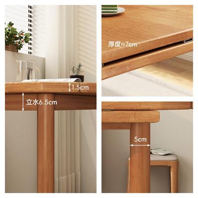 方桌变CZ0093圆桌全实木折形叠餐桌圆形小户型家用缩正方多功能伸