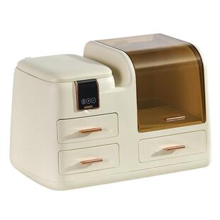 化品收纳妆盒防尘带镜子物桌化妆台面大容量箱护肤品/首饰一体置