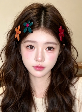 韩系甜美五瓣花朵发夹女侧边夹
