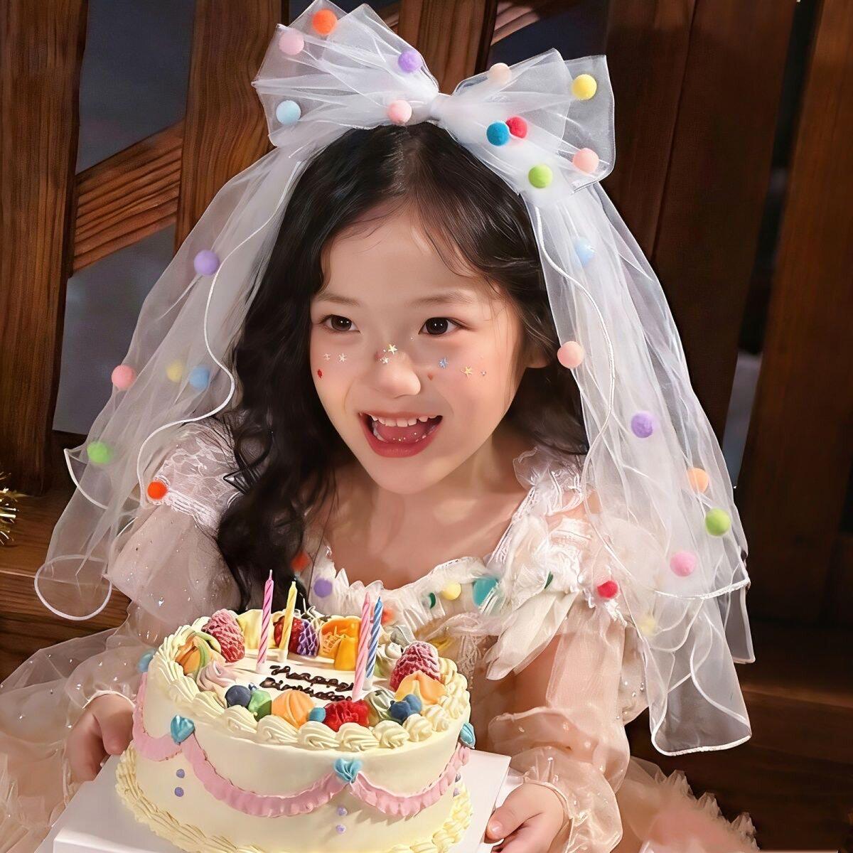 儿童生日多巴胺公主蝴蝶结头头饰图片