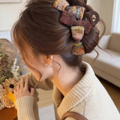 复古蝴蝶结发夹抓夹女高级感2025新款 鲨鱼夹大号发量大后脑勺头饰