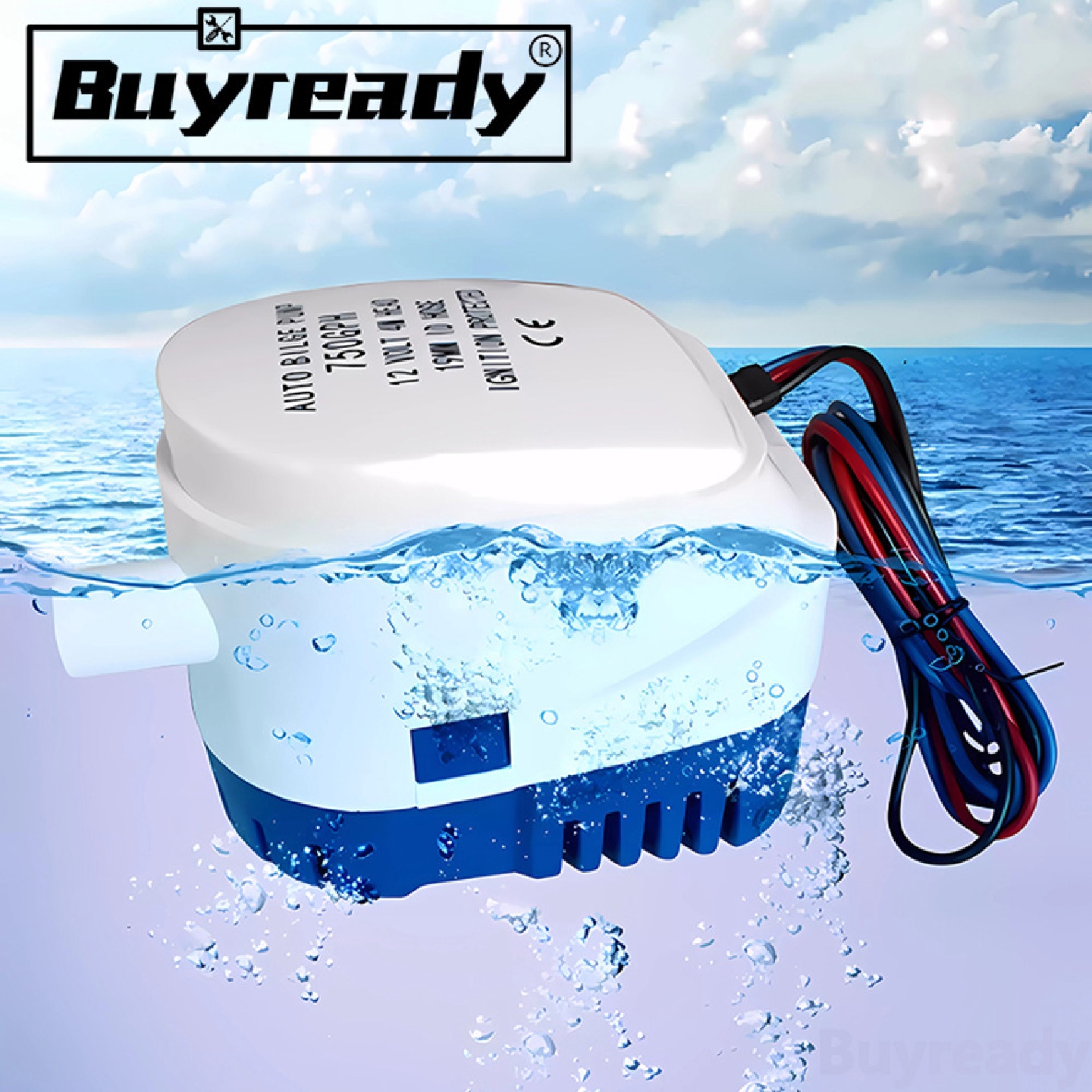 12V24V110V220V750GPH1100GPH船舱底泵自动浮控直流潜水泵