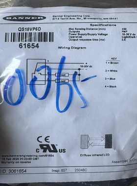 -【全新原装】BANNERQS18VP6D漫反射式光电--议价商品