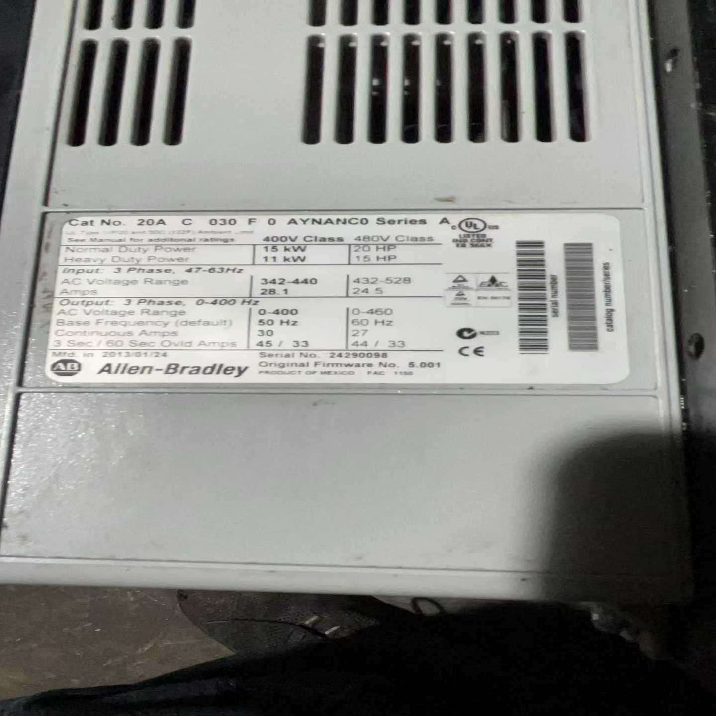 （洋洋设备）AB变频器20AC8P7A0AYNANCO，三相400V，1