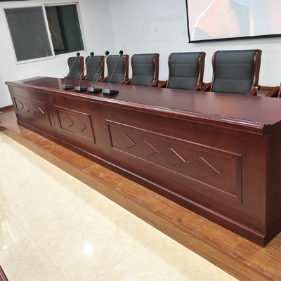 主席台办公家具会议室桌椅组合油漆贴木皮讲座发言台会议桌椅组合